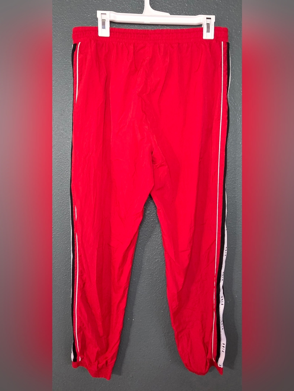 PINK Women Activewear Pants Large Red Jogger Windbreaker Victoria's Secret - Picture 2 of 11